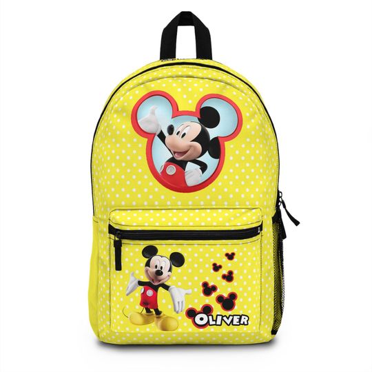 Personalized Mickey Mouse Backpack for Kids, Custom Name, Durable & Lightweight, Multiple Colors