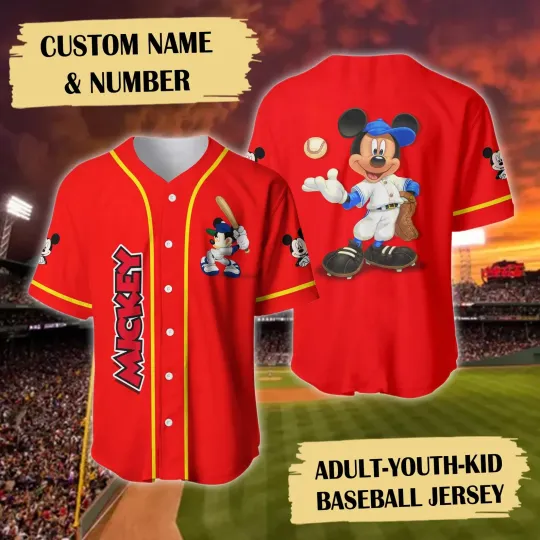 Mouse Family Vacation 3D Baseball Jersey Shirt