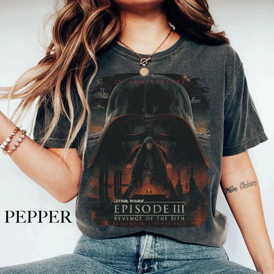 Vintage Starwars 20th Anniversary Shirt, Revenge of The Sith Graphic Shirt, Darth Vader Shirt, Star Wars Fans Movie Shirt