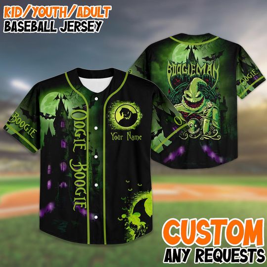 Custom Halloween Baseball Jersey, Oogie Boogie Baseball Shirt, Personalized Halloween Jersey, Spooky Gift, Family Costume