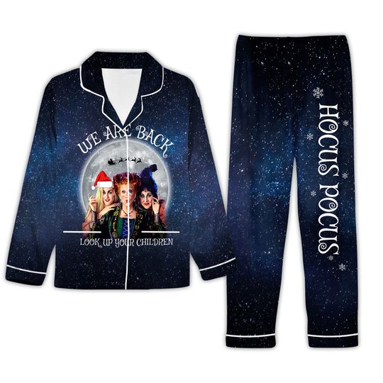 Halloween Hocus Pocus Pajamas, Sanderson Sisters Thick Pajamas, Disney Character Shirt Pants Pjs, Disney Witch Scary Movie, Magic Kingd