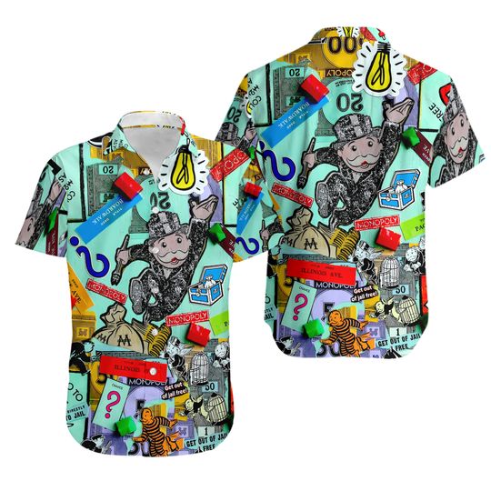 The Monopoly Hawaiian Shirt Aloha Summer Beach Button Down