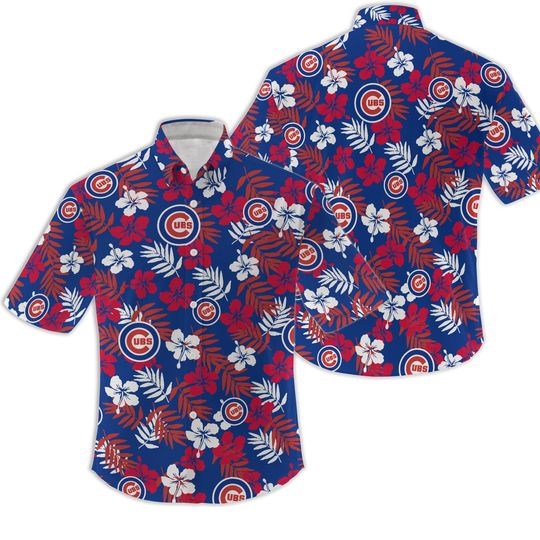 Chicago Cubs Floral Tropics Hawaiian Shirt