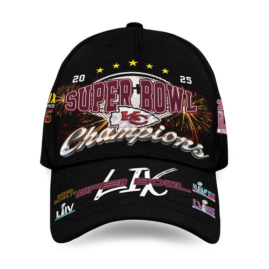 Kansas City Chiefs 2025 Super Bowl Lix Champions Cap Hat
