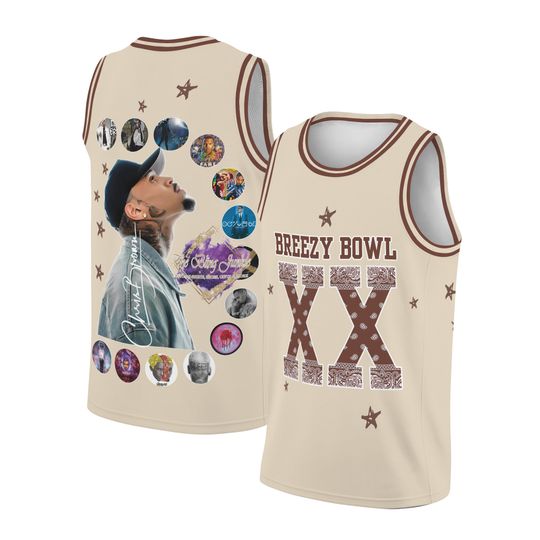 Chris Brown Breezy Bowl XX Tour Baseketball Jersey, Chris Brown Album Shirt, Chris Brown Merch Shirt, Cb Tour 2025 Shirt