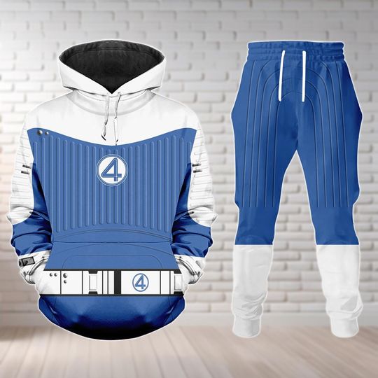 Fantastic Four Halloween Costume Cosplay, Marvel Fantastic Four First Steps Hoodie, Marvel Superhero Joggers, Fantastic Four Cosplay