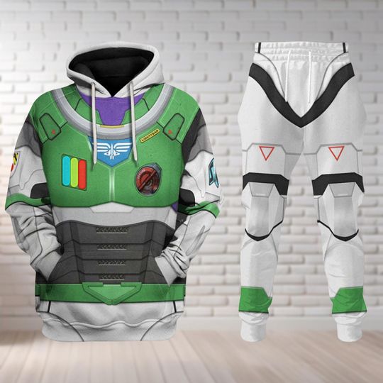 Buzz Lightyear Cosplay Hoodie Joggers Set, Toy Story Costume, Men’s Disney Sweatshirt, Halloween Costume, Cartoon Shirt