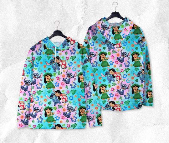 Lilo Stitch Hoodie Shirt, Aloha Tropical Cute Stitch Funny Hoodie, Stitch Shirt Gifts