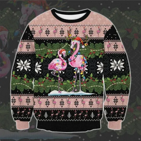 Flamingo Ugly Christmas Sweater, Perfect Holiday Gift