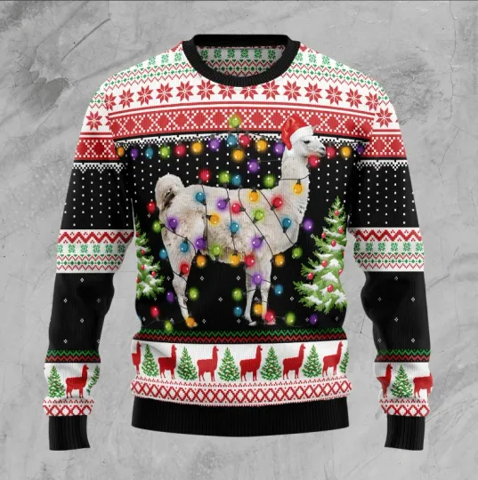 Llama Ugly Christmas Sweater, Perfect Holiday Gift
