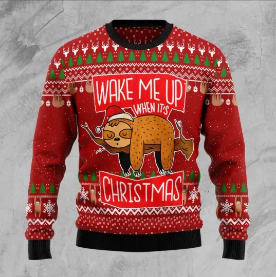 Sloth Ugly Christmas Sweater, Perfect Holiday Gift