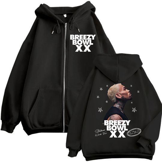 Chris Brown Breezy Bowl XX Tour 2025 Graphic Zip Hoodie Unisex