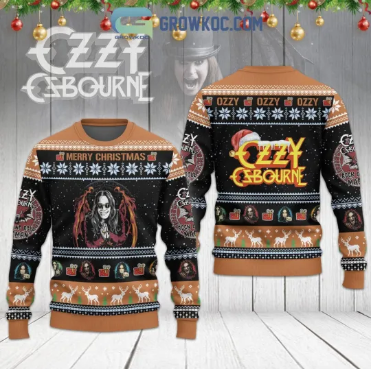 Ozzy Osbourne Merry Christmas Ugly Sweater Gift For Fans
