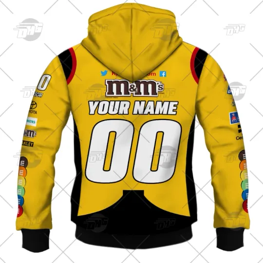 Custom-Made Kyle Busch 2019 Mm Yellow Racing 3D Hoodie Gift For Fans