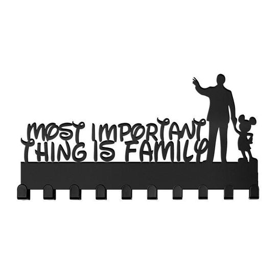 The Most Important Thing is Family Key Hook Sign - Disney Mickey Wall Hanger - Xmas Dad Gifts - Modern Wall Hook Decor - Xmas Entry DoorHang