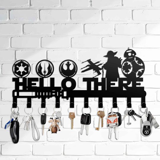 Light Saber Home Wall Hanger - Christmas Decoration Sign - Kids Festive Presents - Wall Hanger for Bathroom - Hello There Text Wall Hanger
