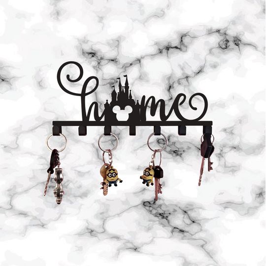 Metal Home Key Holder - Mickey Key Hangers - Disney Castle Key Holder - Disney Home Dcor - Kids Room Entrance Dcor- Home Metal Key Hook