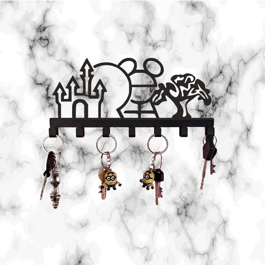 Metal Disney Parks Key Holder - Mickey Key Holders - Disney World Key Hook Rack - Disney Decor- Room Entrance Dcor - Disneyland Key Hanger