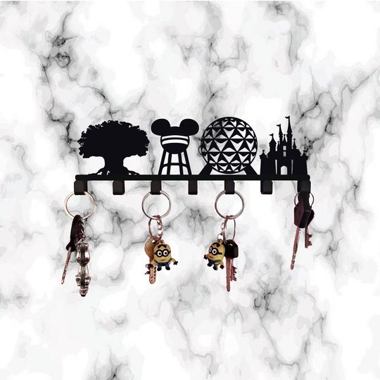 Metal Disney Parks Key Holder - Mickey Key Holders - Disney World Key Hook Rack - Disney Decor- Room Entrance Dcor - Disneyland Key Hanger