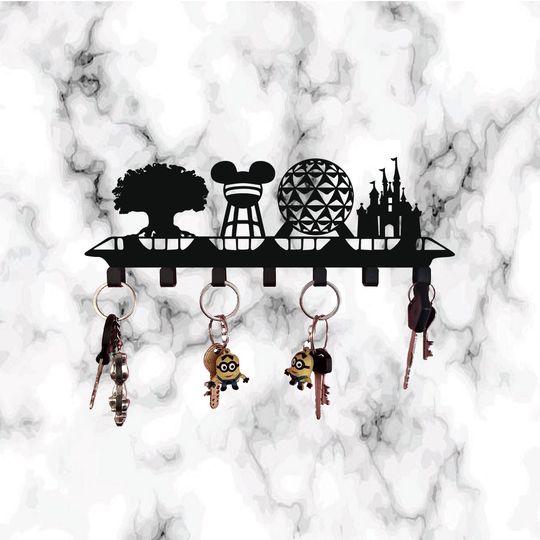Metal Disney Parks Key Holder - Mickey Key Holders - Disney World Key Hook Rack - Disney Decor- Room Entrance Dcor - Disneyland Key Hanger