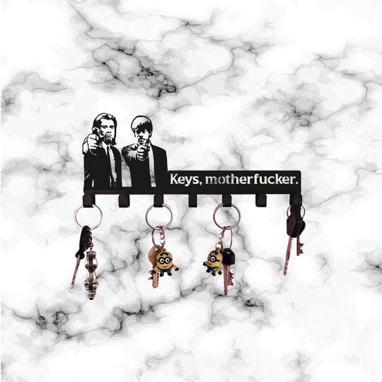 Keys Motherf*cker Metal Key Holder | Key Metal Hook sign |Pulp fiction Key Holder Sign | Pulp fiction Sign