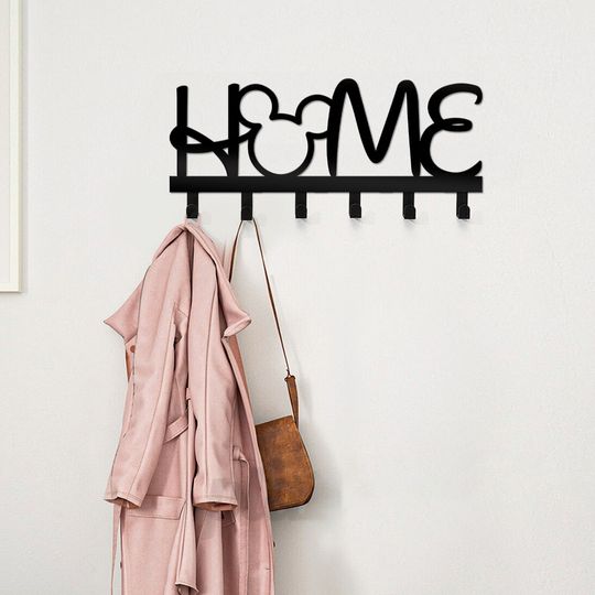 Disney Mickey & Castle Metal Key Holder - Kids Room Door Hook Rack