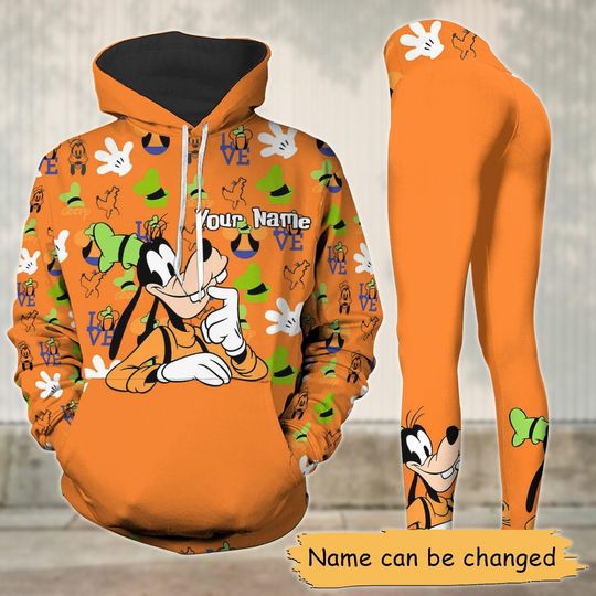 Goofy Custom Hoodie, Funny Disney Character Outfit, Halloween Cosplay Hoodie, Goofy Cartoon Legging, Halloween Gift