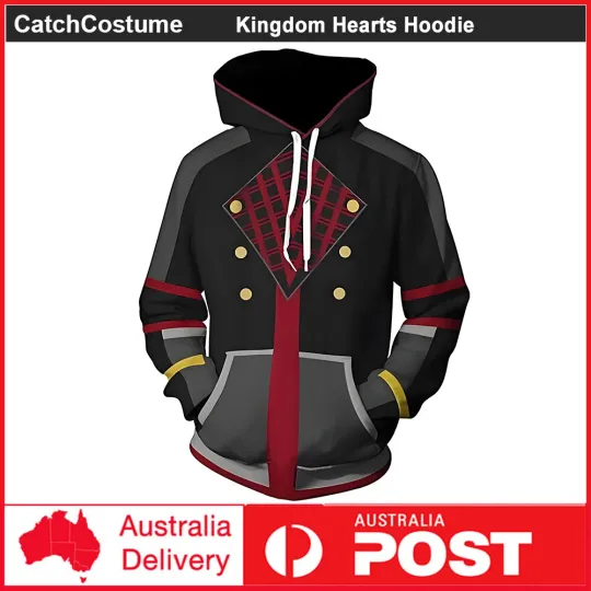 Kingdom Hearts Sora Hoodie Pullover Cosplay Costume 3D Printed Sweatshirt Unisex