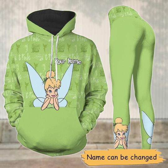 Tinker Bell Hoodie, Fairy Costume Outfit, Personalized Disney Pixie Cosplay Hoodie, Halloween Tinker Legging, Gift For Her