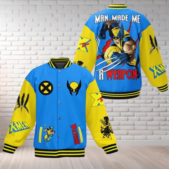 Wolverine Baseball Jacket, Deadpool Jacket, Superhero Streetwear, Mens Womens Casual Outerwear