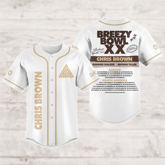Chris Brown Baseball Jersey, Breezy Bowl Jersey Shirt, Personalized Chris Brown Tour, Breezy Bowl XX 2025 Shirt, Chris Brown Fan