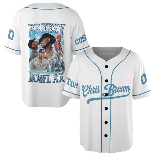Chris Brown Breezy Bowl XX Baseball Jersey, Personalized Chris Brown Jersey, Breezy Bowl XX Shirt, Chris Brown Shirt,Breezy Bowl 2025 Jersey