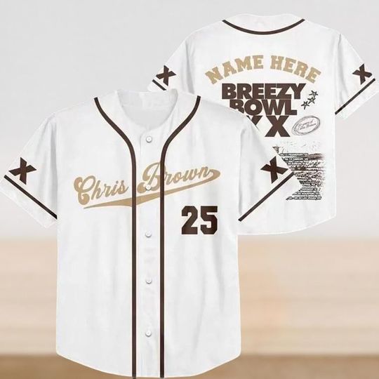 Personalized Chris Brown Tour Breezy Bowl XX Baseball Jersey Shirt, Chris Brown Concert 2025 Shirt, Chris Brown Jersey,Music Tour Shirt