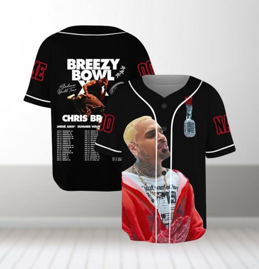 Personalized Chris Brown Tour Baseball Jersey, Breezy Bowl XX 2025 Shirt, Chris Brown Baseball Shirt, Breezy Bowl Jersey, Gift For Fans