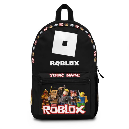 Personalized Roblox Backpack | Custom Name Backpack in Robux Design | Safe & Comfortable for School | Perfect Gift for Roblox Fans