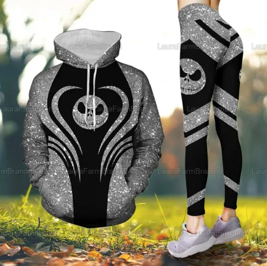 Jack Skellington Grey 3D HOODIE Halloween Gift Christmas Gift Only Hoodie