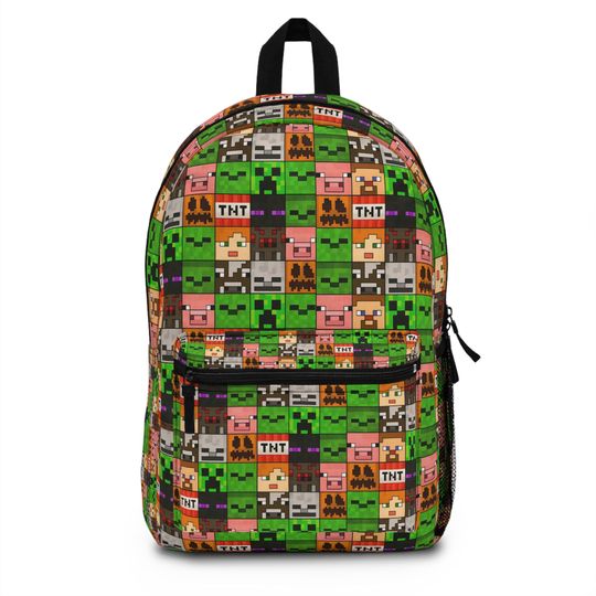 Minecraft-Inspired Backpack for Gamers | Kids School Bag | Unique Gift for Birthdays | Geeky Accessories | Gift for Video Game Fans