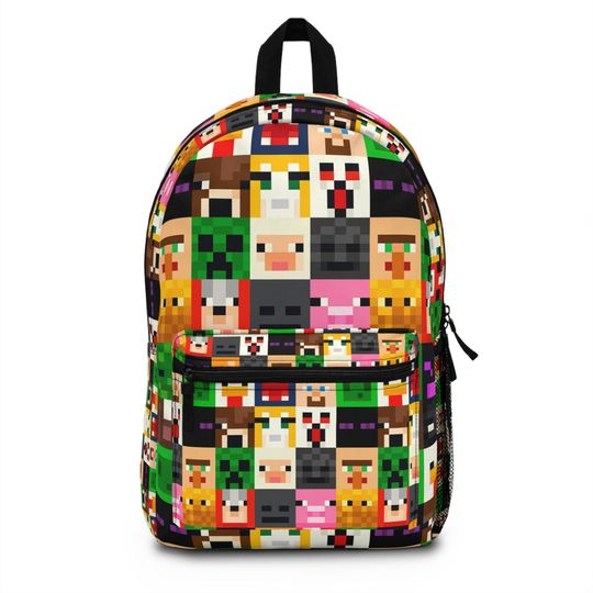 Minecraft-Inspired Backpack for Gamers | Kids School Bag | Unique Gift for Birthdays | Geeky Accessories | Gift for Video Game Fans