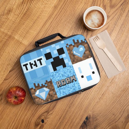 Personalized Girl Gamer Gamer Boy Blue Lunch Bag |  Gamer Gift  | Lunchbox | Custom Bag | Back To School | Travel Bag | Video Game Lunch Bag