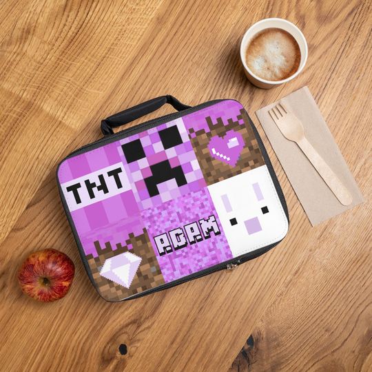Personalized Girl Gamer Purple Lunch Bag |  Gamer Gift  | Lunchbox | Custom Lunchbox | Back To School | Travel Bag | Video Game Lunch Bag