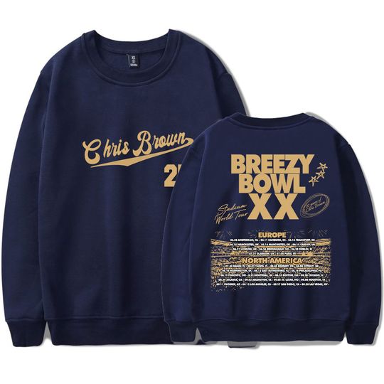 Chris Brown Breezy Bowl XX Tour Sweatshirt Crewneck Pullover Men Women Hip Hop