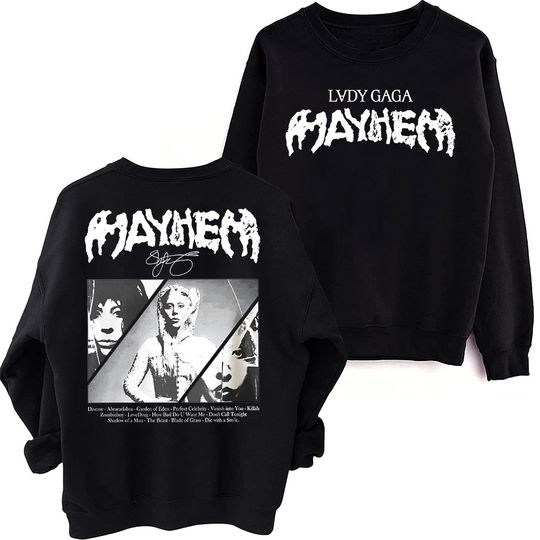 Ld Ga MAYHEM 2025 Oversized Harajuku Round Neck Long Sleeve Sweatshirt
