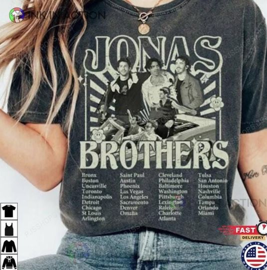 Jonas Brothers Tour 2025 Shirt, Vintage Style Comfort Colors Tee