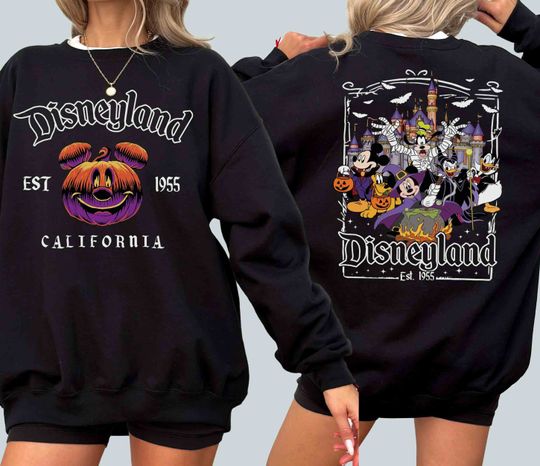 Disneyland Est. 1955 Halloween Shirt, 2 Sided Disney Halloween Shirt, Oogie Boogie Bash Party Shirt, Disney Halloween Party Sweatshirt