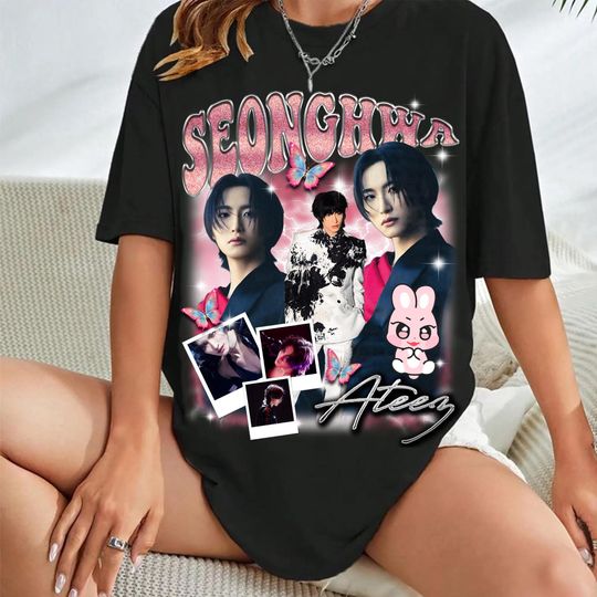 Seonghwa Ateez Graphic T-shirt, Ateez 2025 World Tour in Your Fantasy Shirt, ATEEZ Golden Hour Part 2 Shirt, Ateez Members Kpop Sweater