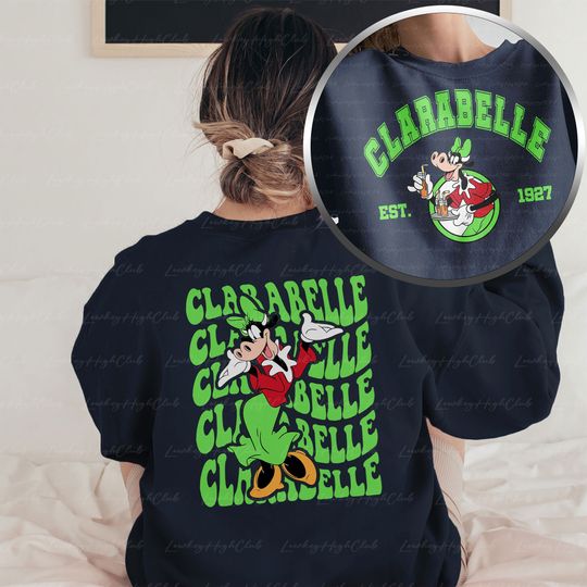 Disney Clarabelle 2 Sided Sweatshirt, Clarabelle Cow Shirt, Clarabelle Best Day, WDW Matching Shirt,Epcot Parks Trip,Mickey & Friends,MYA367