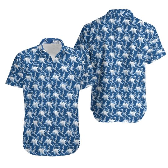 Grateful Dead Surfing Skeleton Blue And White 2024 Trendy Hawaiian Shirt