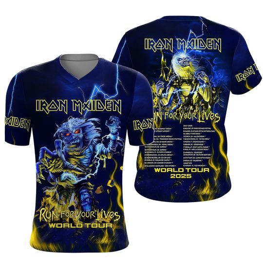 Discover Iron Maiden Inspired Run For Your Lives World Tour 2025 – Licensed 3D T-Shirt