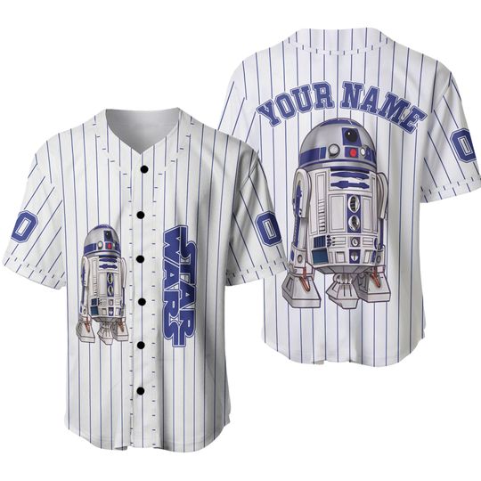 Personalized Star Wars R2-D2 Baseball Jersey for Kids, Youth, and Adults