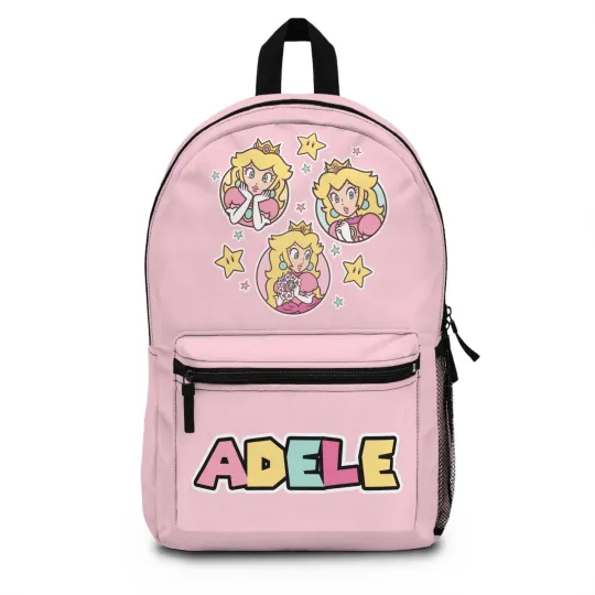 Custom Mario Backpack Personalized School Bag Princess Peach girl School bag